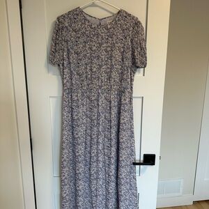 Michael Kors Silver Puff Sleeve Maxi Sundress